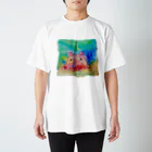 onmycolorの楽描き店のめんだぁこさん スタンダードTシャツ