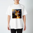 toshiオリジナルshopのフワフワにゃんこのイラストグッズ Regular Fit T-Shirt