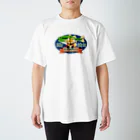 もふもふ♡けもっ娘村　(摩耶夕湖)の『釣り吉お稲荷ちゃん🎣🦊』Ａ楕円型 Regular Fit T-Shirt