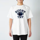 sports_tower スポーツタワーのラグビー・RUGBY・単色・グッズ・デザイン・楕円形ボール・イラスト・スポーツ・Tシャツ・男子・女子・かっこいい・かわいい・選手・ラガーマン・インゴール・ラグビーユニオン・ラグビーリーグ Regular Fit T-Shirt