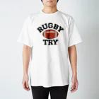 sports_tower スポーツタワーのラグビー・RUGBY・グッズ・デザイン・楕円形ボール・イラスト・スポーツ・Tシャツ・男子・女子・かっこいい・かわいい・選手・ラガーマン・インゴール・ラグビーユニオン・ラグビーリーグ Regular Fit T-Shirt