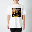 ふあもこキャットランドの夜行性のキティ星座 Regular Fit T-Shirt