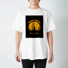 adayuserのBlack Yellow Illustrative Halloween  Regular Fit T-Shirt