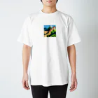 shibasannの中国の風景のピクセルアート Regular Fit T-Shirt