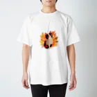 MYST_RIVENの紅葉と三毛猫 スタンダードTシャツ