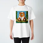 動物マニアのドット絵ショップのドット絵の可愛いクマちゃん🐻🎋 スタンダードTシャツ