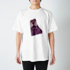 KeishopCreations - 日本の美をあなたにのハンドメイドリメイク着物紫 スタンダードTシャツ