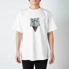ほこりのゆるいイラストショップ💭のほんわかクマさんアイスクリーム Regular Fit T-Shirt