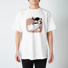 小鳥と映画館の猫吸い　ピンク Regular Fit T-Shirt