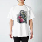 おやぽんのカーネーションと孔雀草ダイカット Regular Fit T-Shirt