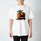 朱音琴音のドット絵のハロウィンかぼちゃのおばけ Regular Fit T-Shirt