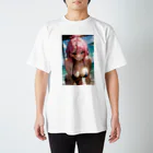 RGセクシーガールのピンク髪の美少女 スタンダードTシャツ