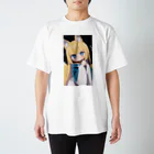 ケモ耳美少女キツネちゃん（AIart）の金髪のキツネの女の子 スタンダードTシャツ