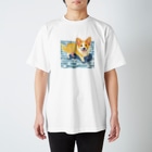 コーギーライフの水遊びコーギー Regular Fit T-Shirt