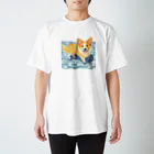 コーギーライフの水遊びコーギー スタンダードTシャツ