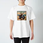 毎日がにゃんとも幸せ マサッチShopのレトロバイクドット　海岸編　№.１ スタンダードTシャツ