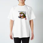 旅猫王子れぉにゃん👑😼公式(レイラ・ゆーし。)のタヌキそば⭐れぉにゃん スタンダードTシャツ