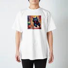 猫の憩い場の元気な猫 Regular Fit T-Shirt