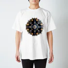 jajamarupotetoの幾何学模様（曼荼羅風、混沌） スタンダードTシャツ