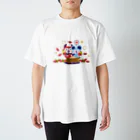 ミニマムユニヴァース@SUZURIのデビねこくんとデビねずちゃん Tシャツ やきいも Regular Fit T-Shirt