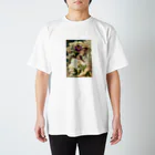 Orange Flowerのミシャ風フラワーアート Regular Fit T-Shirt