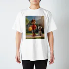 ワンダーワールド・ワンストップの男の子と愛らしいシュナウザー・ドッグ② スタンダードTシャツ