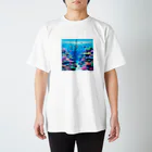ひろ|沖縄大好きな人のドット絵沖縄の海 スタンダードTシャツ