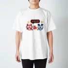 ミニマムユニヴァース@SUZURIのデビねこくんとデビねずちゃんとリンゴのドット絵Tシャツ スタンダードTシャツ