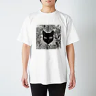 47MIRACLEの黒猫フラワー Regular Fit T-Shirt