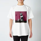 3mimi3の壁画アートのにゃんこ スタンダードTシャツ