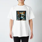 suyaのMask Robot Cat -マスクロボット猫- Regular Fit T-Shirt