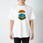 コチ(ボストンテリア)の地球平面バーガー説[v2.8k] Regular Fit T-Shirt