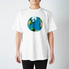 コチ(ボストンテリア)の地球(ドット絵) Regular Fit T-Shirt