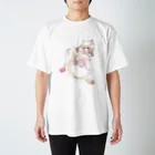 猫宮うさぎ🐱🐰のお腹の上寝 猫宮うさぎTシャツ スタンダードTシャツ