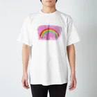 nomumyのピンク空と虹🌈 スタンダードTシャツ