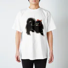 浮世絵ショップ のどぐろ　UKIYOE SHOP NODOGUROの犬　Black Dog Regular Fit T-Shirt