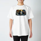 Team BlackPadsの黒猫ビート - Sunset Scratch Tee Regular Fit T-Shirt