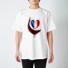 WINE 4 ALLの国旗とグラス：フランス（衣類） スタンダードTシャツ