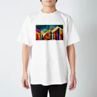 すずきいくやのビルと太陽 Regular Fit T-Shirt