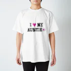 U缶の店のI love my auntie＝アイ ラブ オバ（伯母・伯母） スタンダードTシャツ