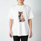 CHIKUSHOの柴犬のおすわりシャツ スタンダードTシャツ