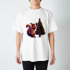 niko&PANDA shopのリスのクリスマス Regular Fit T-Shirt