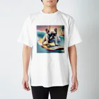 ChicCanvas Boutiqueの波乗り大好きフレンチブルドッグ Regular Fit T-Shirt