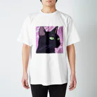 73GTCのかっこいい黒猫3 スタンダードTシャツ