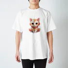 日向ぼっこの縁起猫 スタンダードTシャツ