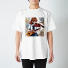 ほっこり絵音舎の弦楽器好きのチョコちゃん Regular Fit T-Shirt