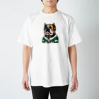 ビューティフルハードコアイラストレーション-DESIGN STOREの音楽を聴くお犬様 Regular Fit T-Shirt