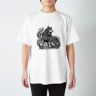 Nk-shopのWolf  ✖️  Tribal   「Stand」 スタンダードTシャツ