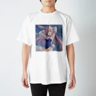 月の雫の萌え可愛いうさ耳少女♪ Regular Fit T-Shirt