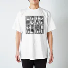 square屋の四×四字熟語（美酒佳肴/酒池肉林/紅灯緑酒/金亀換酒）(黒) Regular Fit T-Shirt